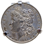 Elvis Presleys Personally Owned Money Clip Featuring an 1881 Morgan Silver Dollar Coin -- With an LOA From Thomas Salva & COA From Graceland Authenticated